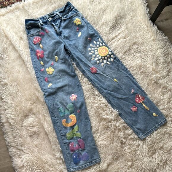 Wild Fable High Rise ‘Dad Jeans’ Hippie Boho Size 4 Boyfriend Loose Fit - Picture 4 of 11